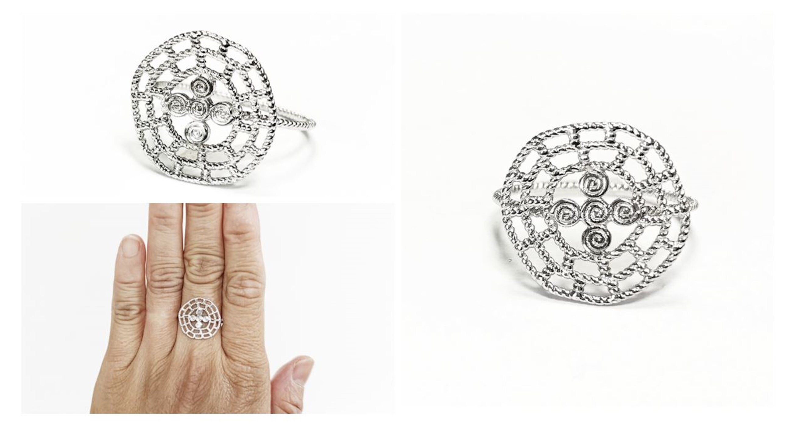 Viking ring, sterling silver, targe shield symbol of strength and resistance of the Skjaldmö: the shield warrior women