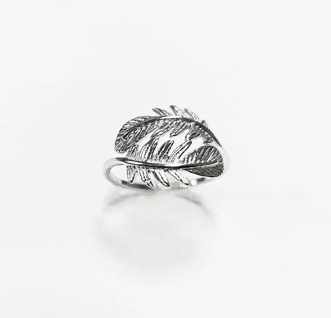 Feather Ring, Sterling Silver 925, Native inspired Double Feathers Jewelry, Dainty Bird Ring, Wanderlust Band Ring, Liberty Nature Jewelry