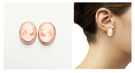 Sterling Silver Cameo Earrings – Vintage Victorian Portrait Jewelry