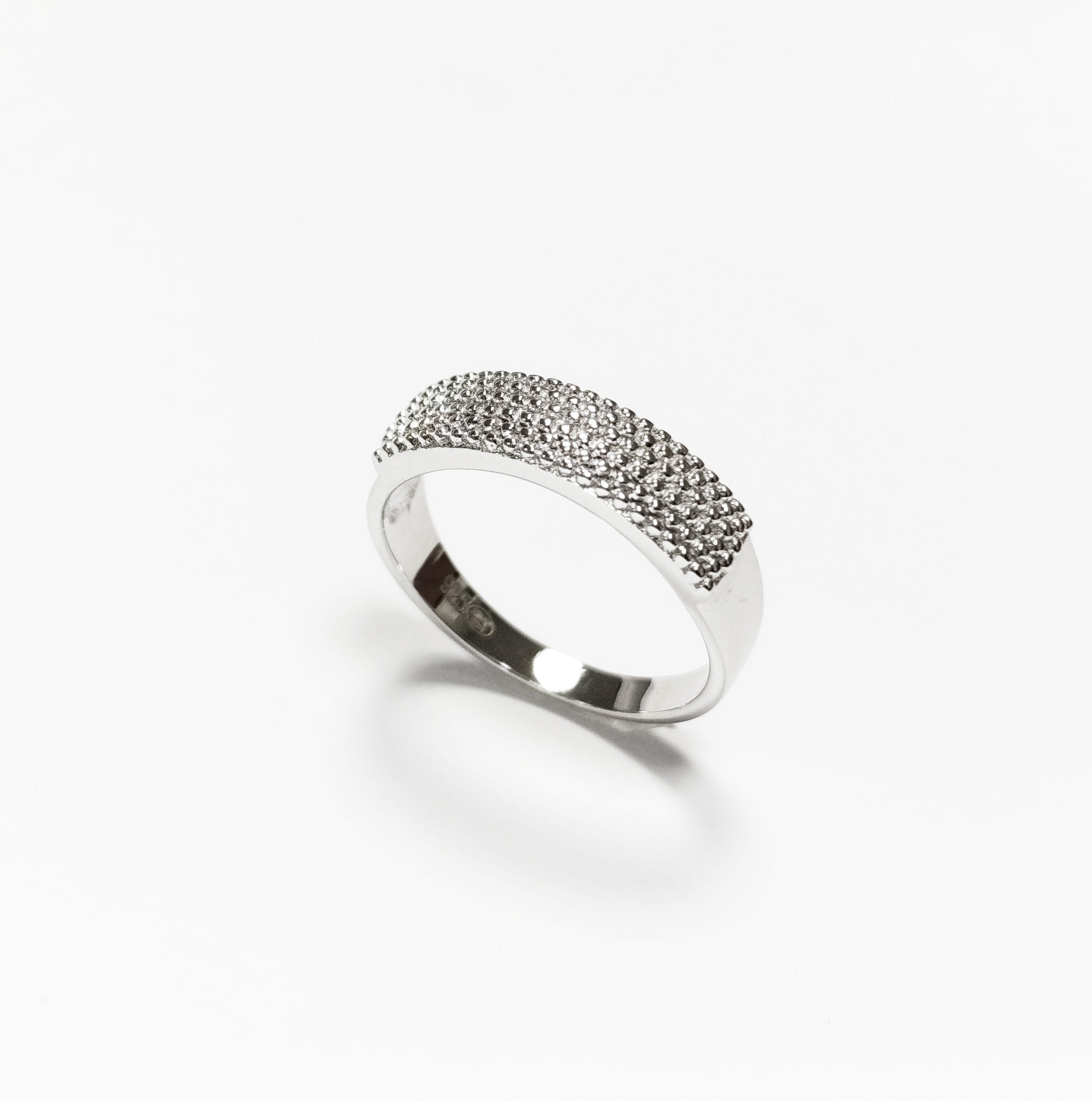 Hammered dotted lines Ring, Sterling Silver, Armor Band, Dimpled Textured Ring, Designer Modern Ring, Minimalist Ring, gift idea for her