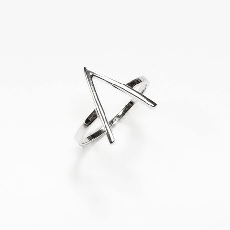 Chevron ring, Sterling Silver, Spike Ring, Modern Triangle Ring, minimalist Peak Ring, Delta Arrowhead, Arrow Point Sharp, V Ring