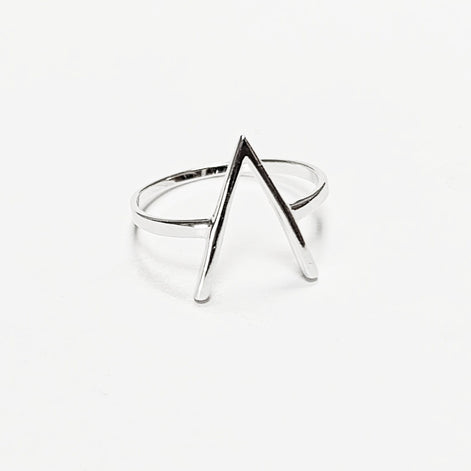 Chevron ring, Sterling Silver, Spike Ring, Modern Triangle Ring, minimalist Peak Ring, Delta Arrowhead, Arrow Point Sharp, V Ring
