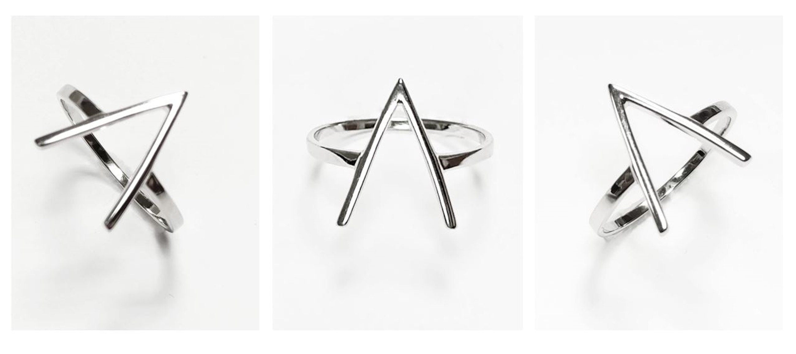 Chevron ring, Sterling Silver, Spike Ring, Modern Triangle Ring, minimalist Peak Ring, Delta Arrowhead, Arrow Point Sharp, V Ring