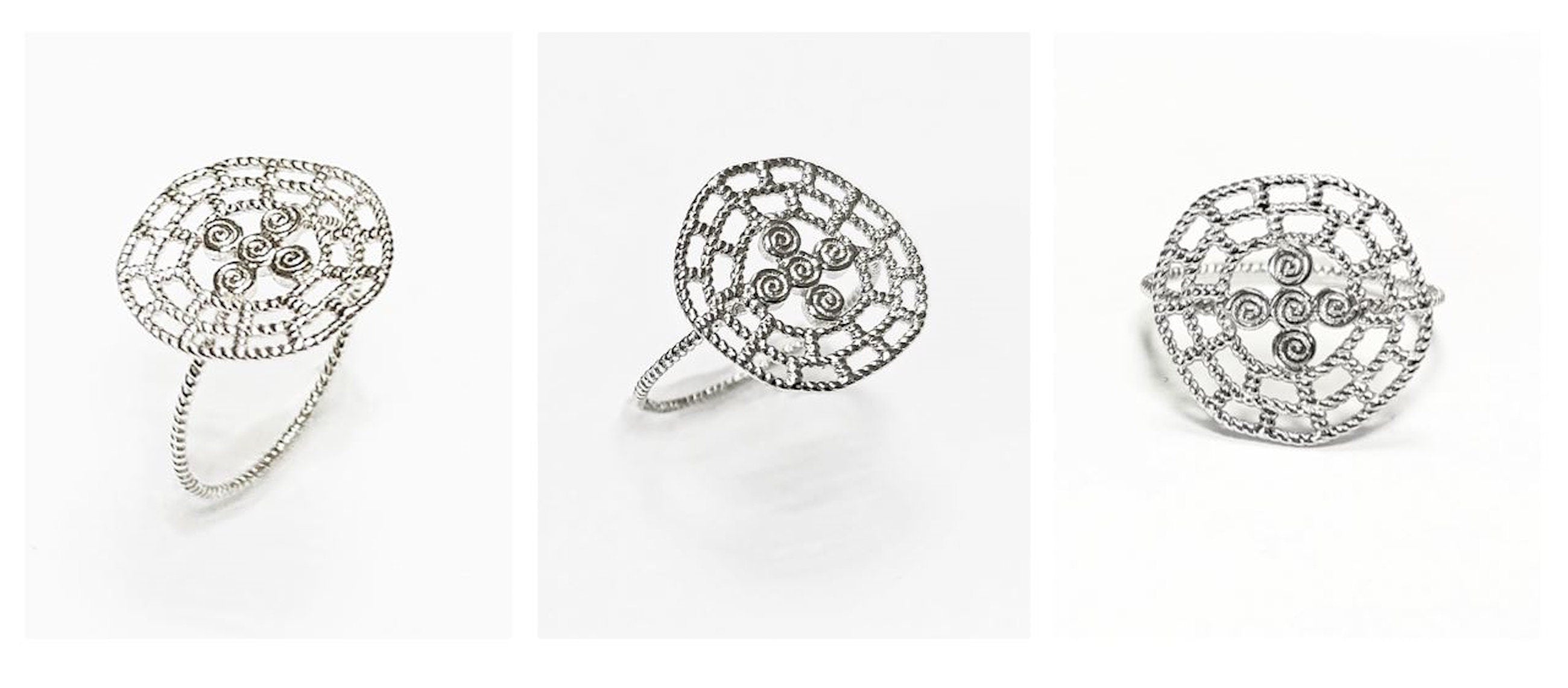 Viking ring, sterling silver, targe shield symbol of strength and resistance of the Skjaldmö: the shield warrior women