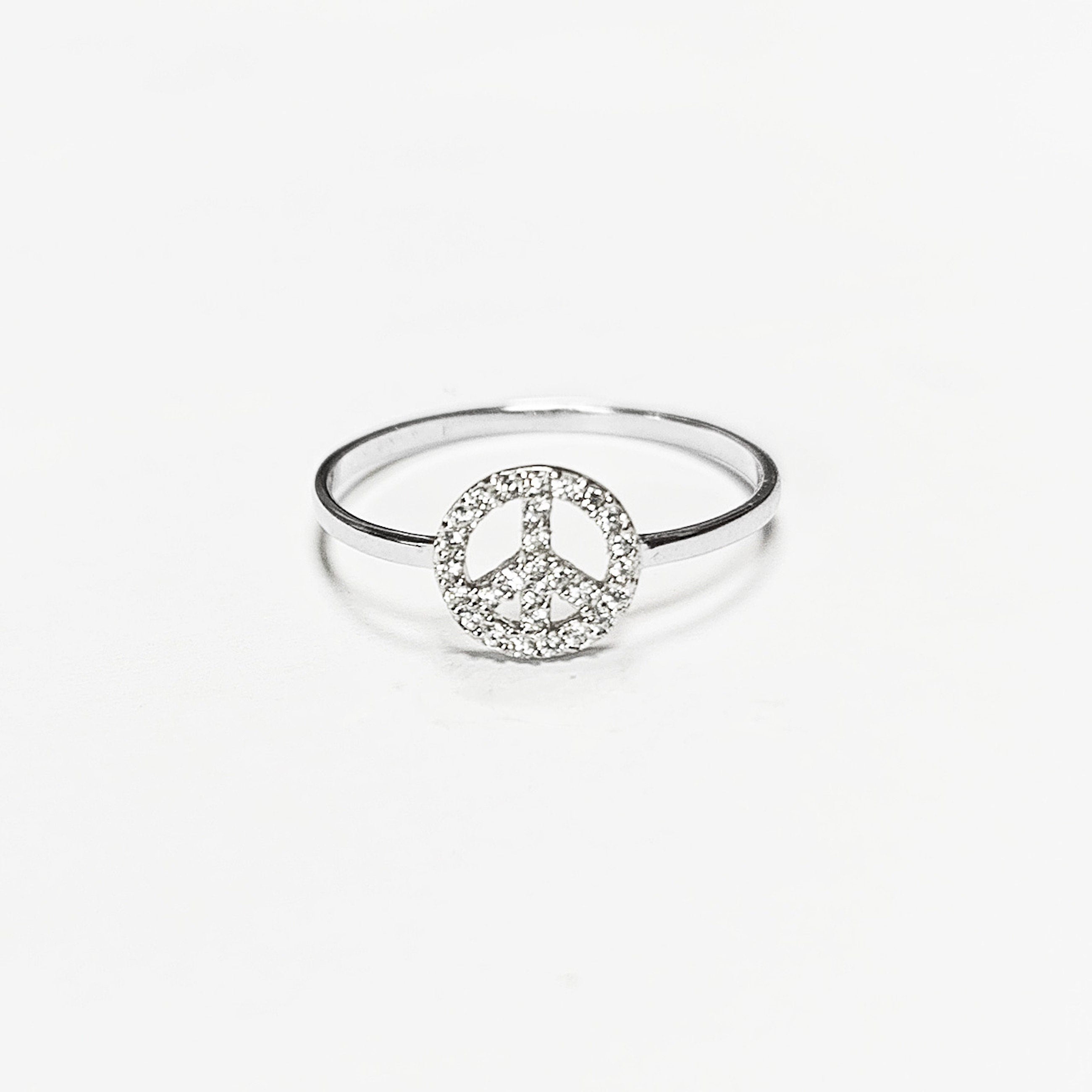 Peace and Love Ring Solid 925 Silver Gift for Women