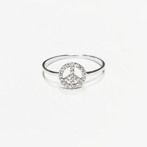 Peace and Love Ring Solid 925 Silver Gift for Women