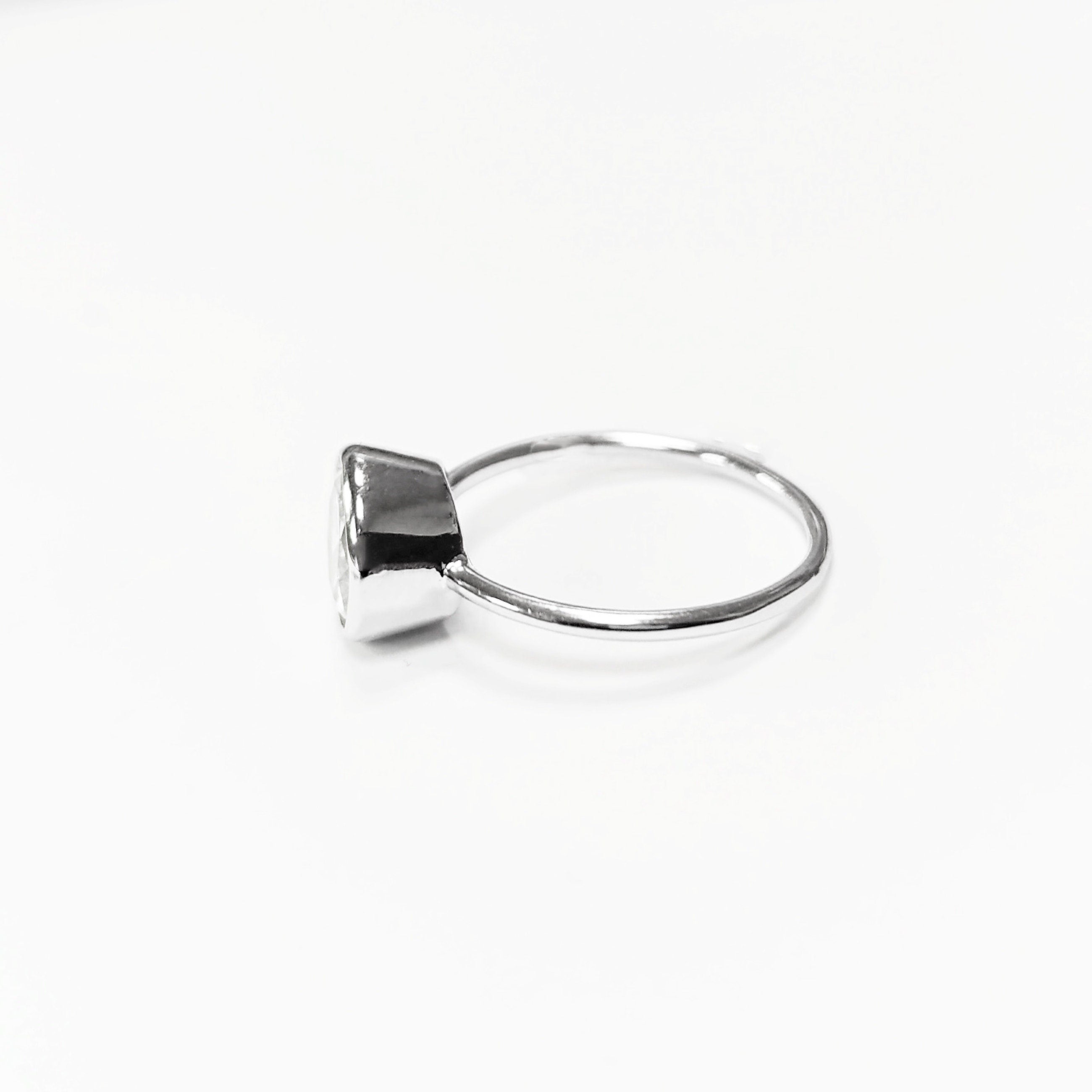 Big Solitaire Ring, Sterling Silver, 9mm 5ct Lab Diamonds Stone(CZ), Stacking ring, High Setting, Valentine's Day idea, woman gift