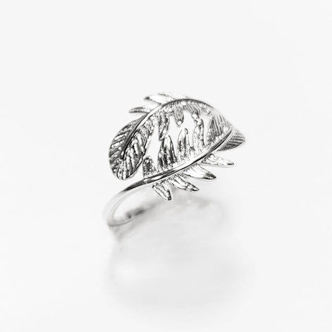 Feather Ring, Sterling Silver 925, Native inspired Double Feathers Jewelry, Dainty Bird Ring, Wanderlust Band Ring, Liberty Nature Jewelry