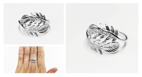Feather Ring, Sterling Silver 925, Native inspired Double Feathers Jewelry, Dainty Bird Ring, Wanderlust Band Ring, Liberty Nature Jewelry