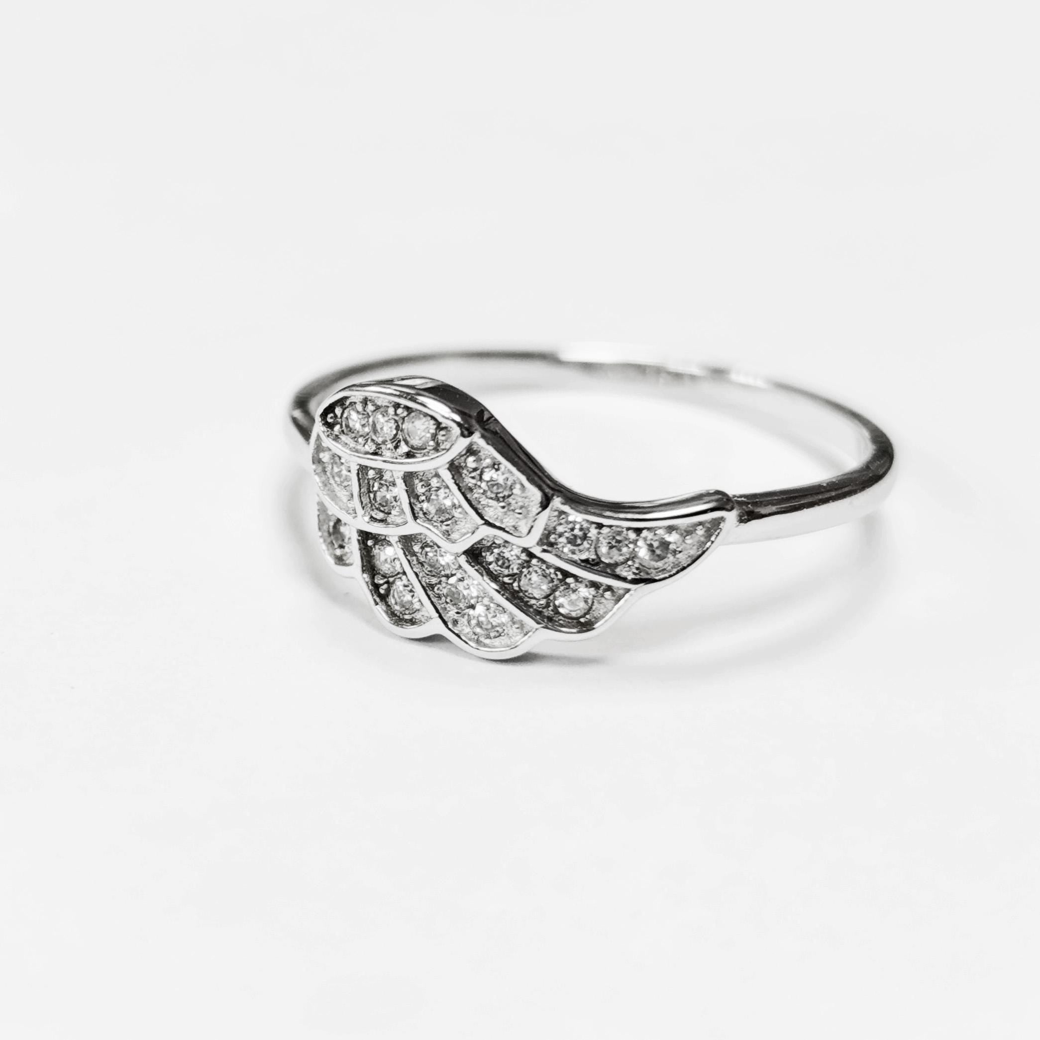 Wing Ring by KRAMIKE • Sterling Silver with Stones • Symbol of Angel Protection and Guidance for Everyday Wear or as a Guardian Gift •KR858
