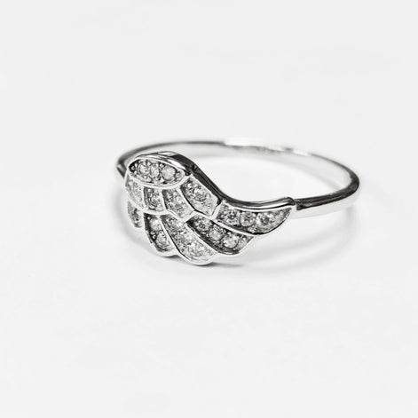 Wing Ring by KRAMIKE • Sterling Silver with Stones • Symbol of Angel Protection and Guidance for Everyday Wear or as a Guardian Gift •KR858