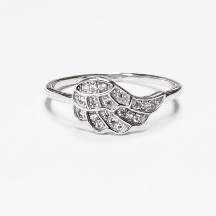 Wing Ring by KRAMIKE • Sterling Silver with Stones • Symbol of Angel Protection and Guidance for Everyday Wear or as a Guardian Gift •KR858