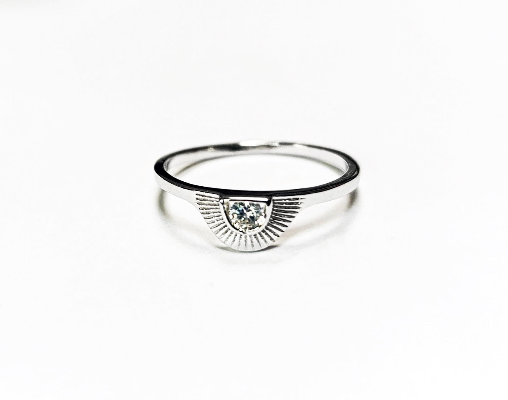 Sunburst Diamond Ring by KRAMIKE • Sterling Silver • Radiant Sun Design • Minimalist Everyday Jewelry • Anniversary Gift for Her • KR235