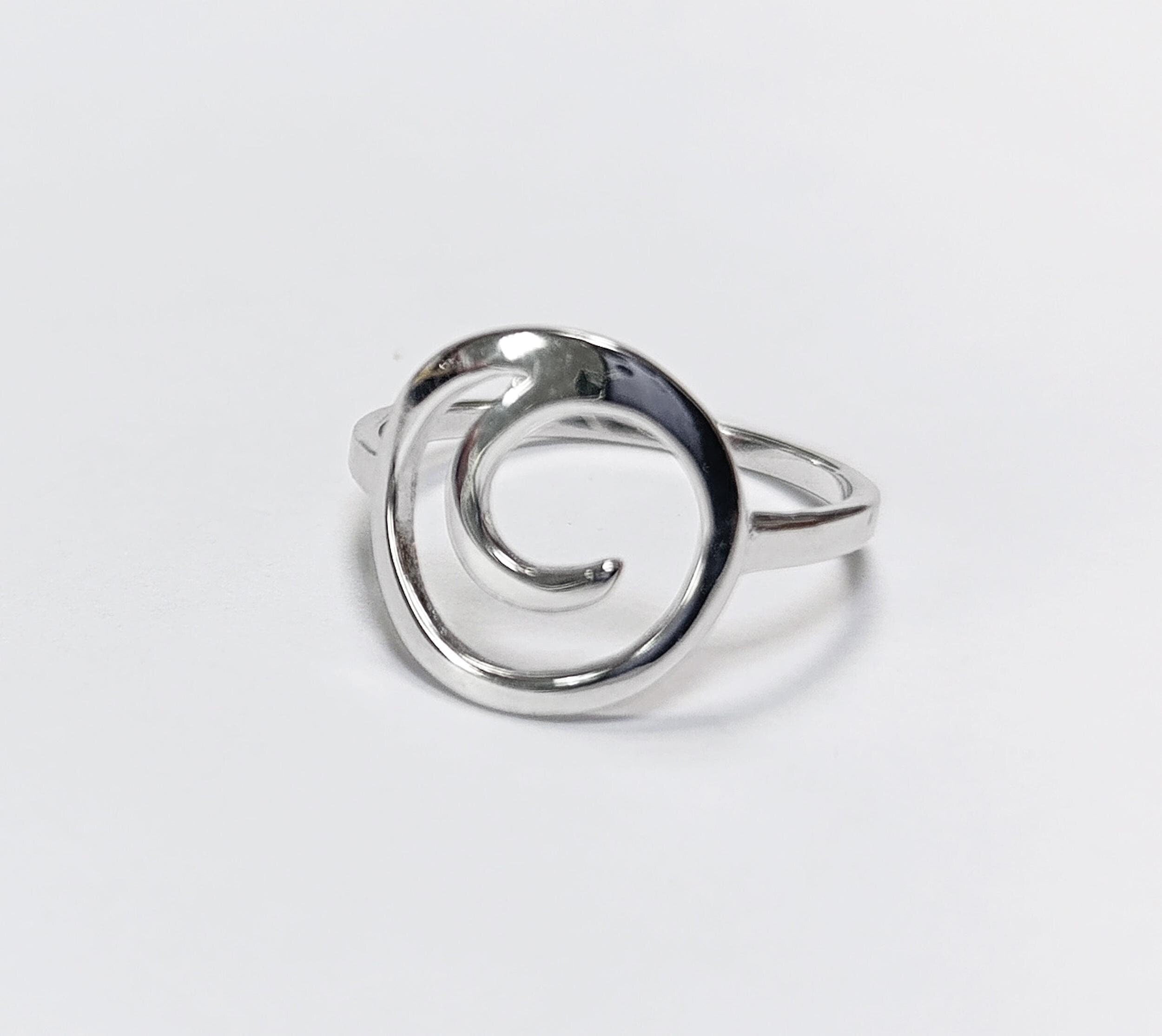 Swirl Spiral Ring by KRAMIKE • Sterling Silver • Modern Minimalist Design Jewelry • Perfect for Everyday Wear • Unique Style Gift • RR022