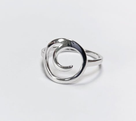 Swirl Spiral Ring by KRAMIKE • Sterling Silver • Modern Minimalist Design Jewelry • Perfect for Everyday Wear • Unique Style Gift • RR022