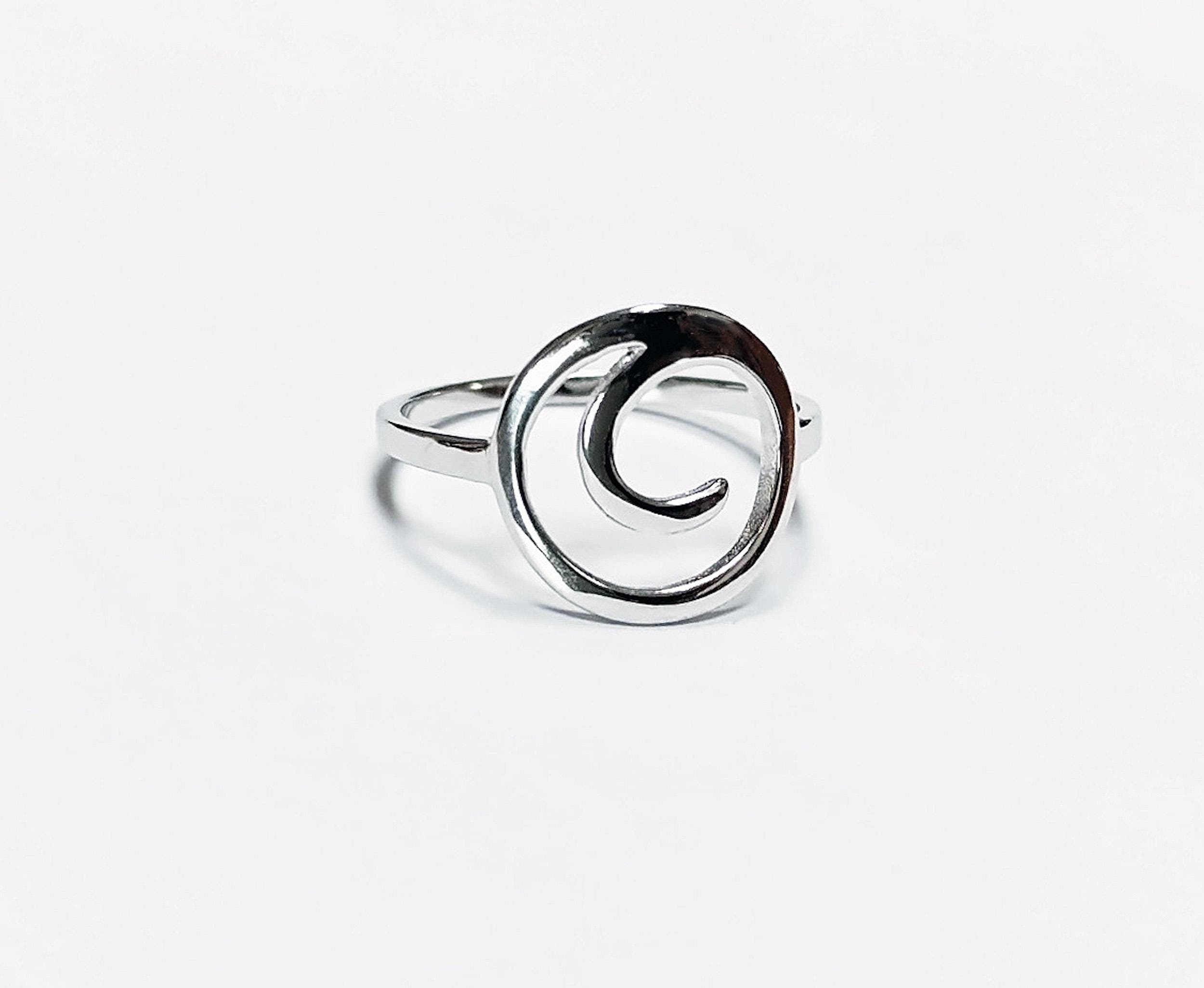 Swirl Spiral Ring by KRAMIKE • Sterling Silver • Modern Minimalist Design Jewelry • Perfect for Everyday Wear • Unique Style Gift • RR022