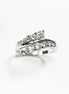 Sterling Silver Bypass Ring, White CZ Stones, Promise Ring