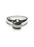 Black Pearl Solitaire Ring • Sterling Silver • Minimalist Contemporary Shell Pearl Jewelry for Women • Perfect for Daily Elegance or Gift