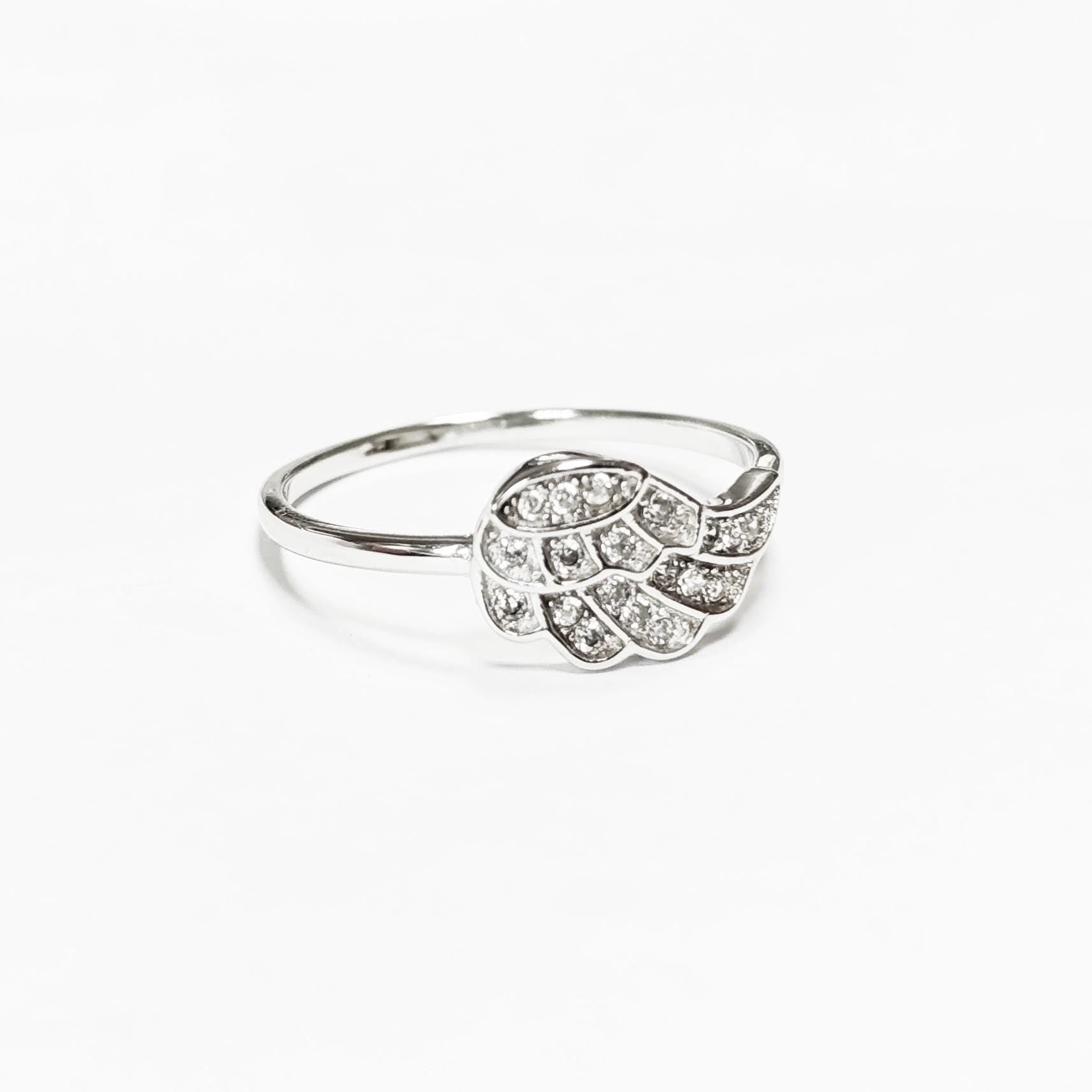 Wing Ring by KRAMIKE • Sterling Silver with Stones • Symbol of Angel Protection and Guidance for Everyday Wear or as a Guardian Gift •KR858
