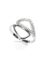 Geometric Openwork Ring • Sterling Silver & Zirconia • Geometric Open Frame Design Ring • Minimalist Abstract Jewelry • Modern Gift for Her