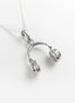 Sterling Silver Headphone Pendant Necklace • Music Lover DJ Jewelry
