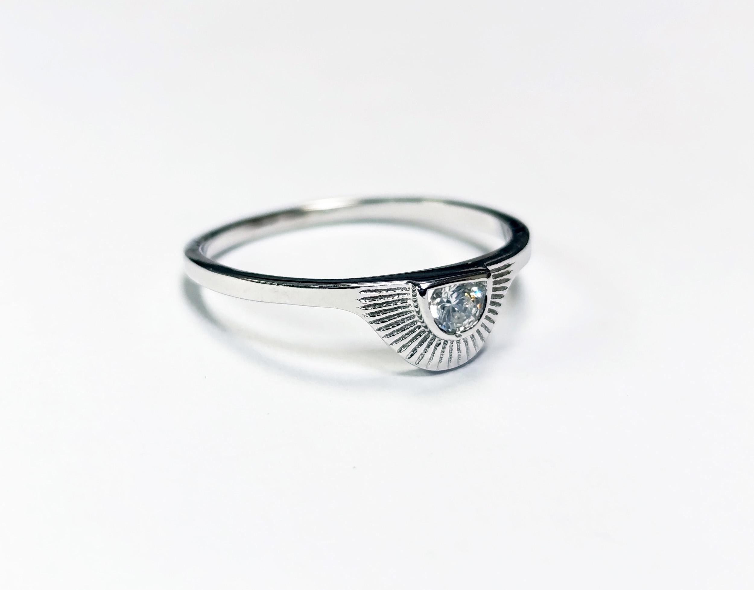 Sunburst Diamond Ring by KRAMIKE • Sterling Silver • Radiant Sun Design • Minimalist Everyday Jewelry • Anniversary Gift for Her • KR235