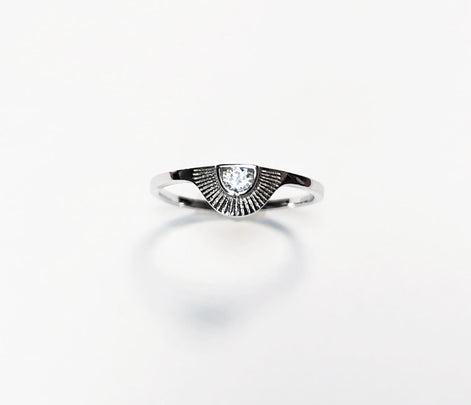 Sunburst Diamond Ring by KRAMIKE • Sterling Silver • Radiant Sun Design • Minimalist Everyday Jewelry • Anniversary Gift for Her • KR235
