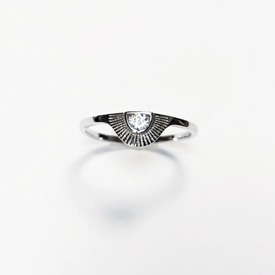 Sunburst Diamond Ring by KRAMIKE • Sterling Silver • Radiant Sun Design • Minimalist Everyday Jewelry • Anniversary Gift for Her • KR235