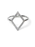 Diamond Shaped Pavé Ring • Open Setting with Pavé Cz Stone • Minimalist Everyday Wear Jewelry • Modern Elegant Style • Unique Gift for Her