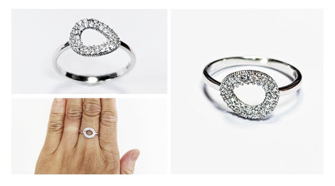 Twist Oval Ring by KRAMIKE • Sterling Silver • Elegant Symbol of Eternal Love • Infinity Circle Design Jewelry • Perfect Gift for Her • KR34