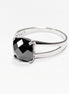 Square Stone Ring, Sterling Silver, Black Color (CZ) Ring, Modern Ring, Engagement Jewelry, Prongs setting, Solitaire Black 925 Ring.