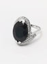 Crossing Ring, Sterling Silver, Bypass Bicolor Black white Stones Band, Cocktail Stone (CZ) Cross Ring, Statement Woman Ring, Bold Ring