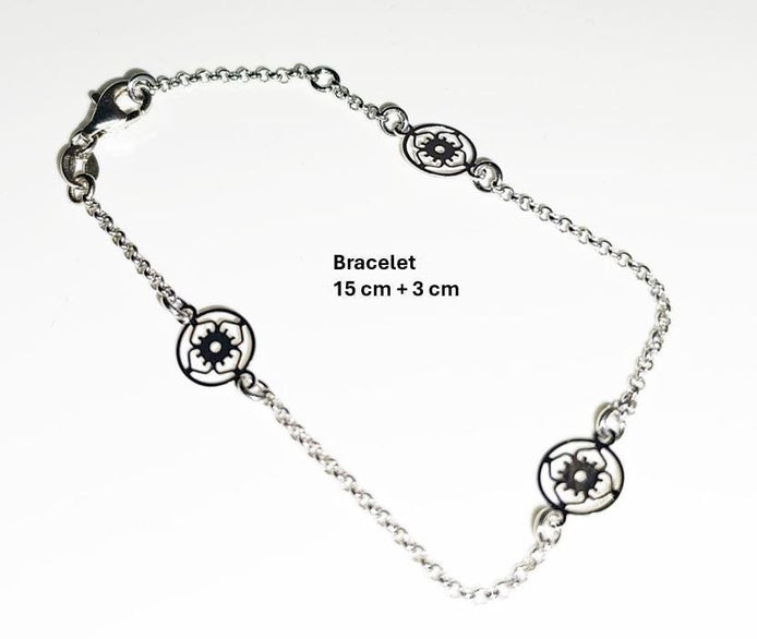 Flower of Life Bracelet, Sterling Silver, Filigree Bracelet, Nature Pendant, Woman Jewelry, Flower of Knowledge, Genealogical Flower Charm