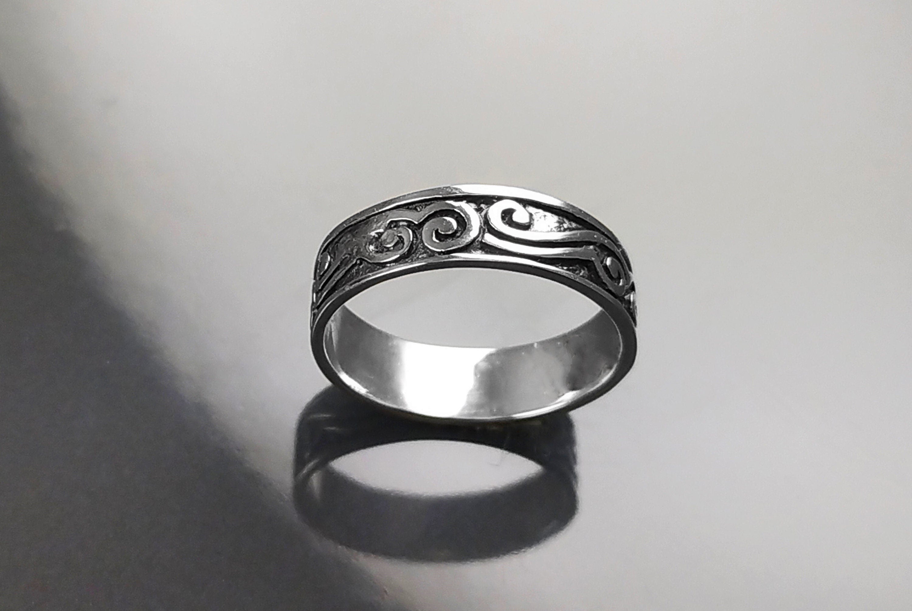 Gothic Ring 925 Silver • Biker Rock Ring • Pirate Jewelry Baroque Style • Gift for Women