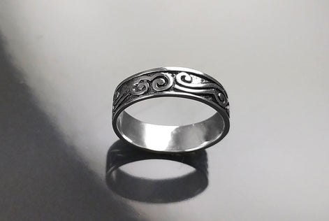 Gothic Ring 925 Silver • Biker Rock Ring • Pirate Jewelry Baroque Style • Gift for Women
