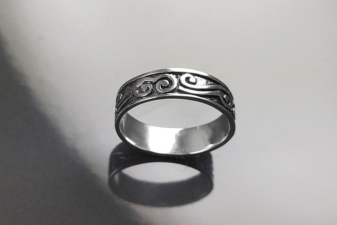Gothic Ring 925 Silver • Biker Rock Ring • Pirate Jewelry Baroque Style • Gift for Women