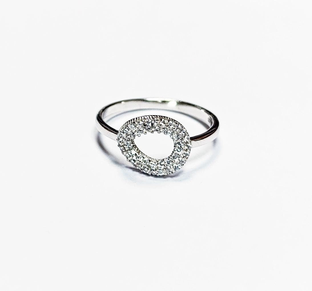 Twist Oval Ring by KRAMIKE • Sterling Silver • Elegant Symbol of Eternal Love • Infinity Circle Design Jewelry • Perfect Gift for Her • KR34