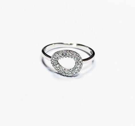 Twist Oval Ring by KRAMIKE • Sterling Silver • Elegant Symbol of Eternal Love • Infinity Circle Design Jewelry • Perfect Gift for Her • KR34