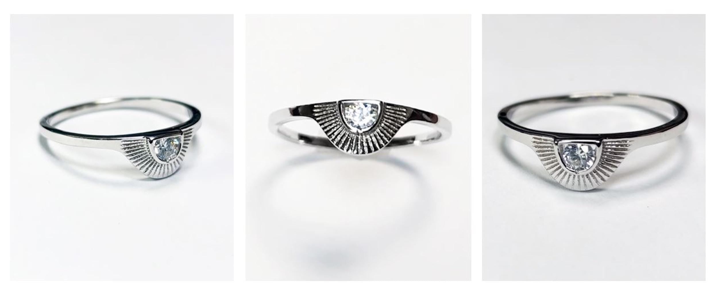 Sunburst Diamond Ring by KRAMIKE • Sterling Silver • Radiant Sun Design • Minimalist Everyday Jewelry • Anniversary Gift for Her • KR235