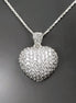 Forever Pave Diamond Heart Necklace by KRAMIKE • Love Necklace for Girlfriend • Perfect Gift for Wife • Sterling Silver • Size L • KP003