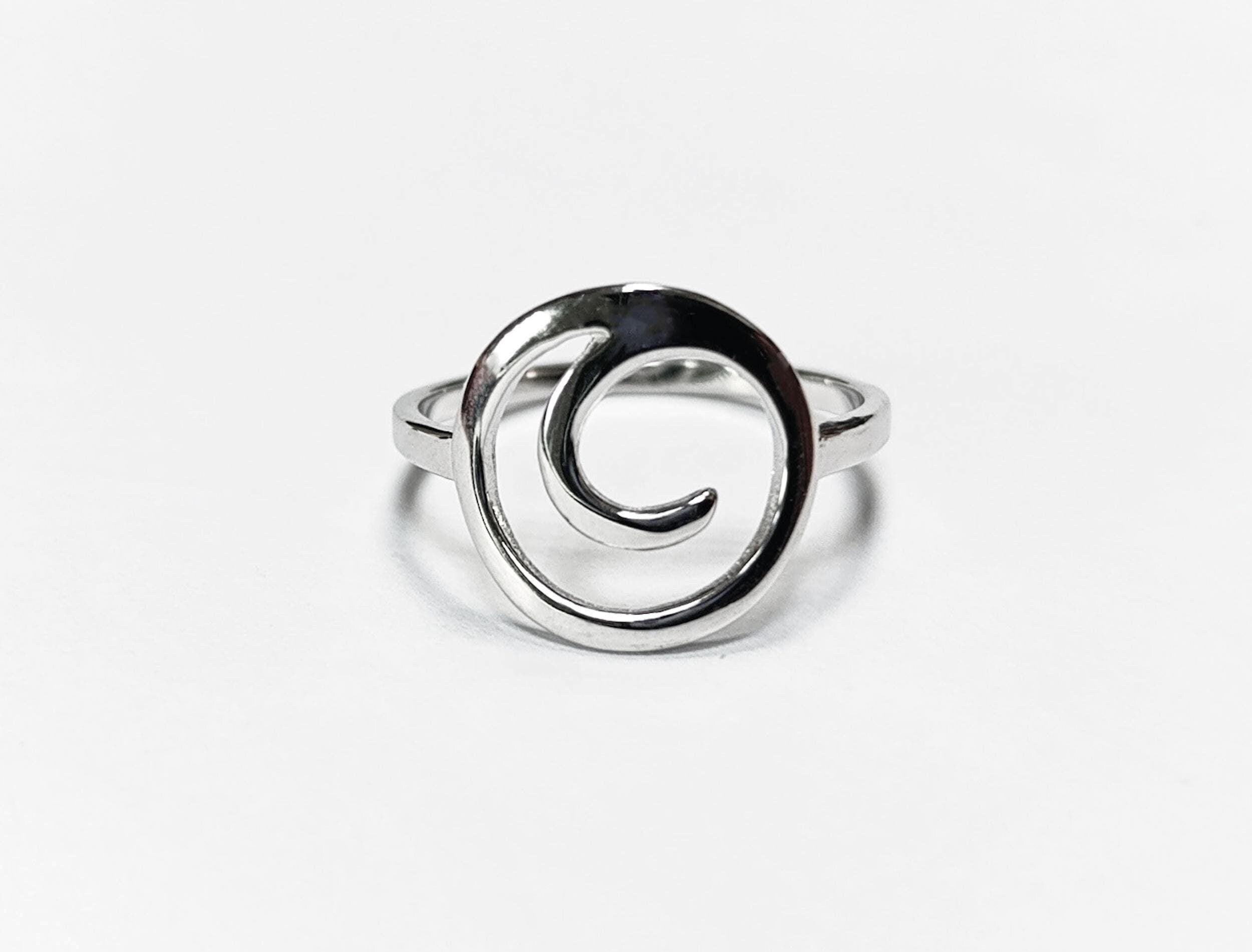 Swirl Spiral Ring by KRAMIKE • Sterling Silver • Modern Minimalist Design Jewelry • Perfect for Everyday Wear • Unique Style Gift • RR022