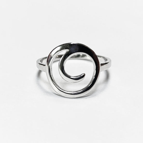 Swirl Spiral Ring by KRAMIKE • Sterling Silver • Modern Minimalist Design Jewelry • Perfect for Everyday Wear • Unique Style Gift • RR022
