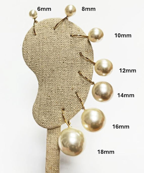 Classic White Pearl Drop Earrings by KRAMIKE • Timeless Gold-Plated lever back 6 to 18mm Pearls • Ideal for Weddings or Everyday Wear •KE050
