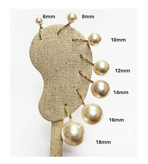 Classic White Pearl Drop Earrings by KRAMIKE • Timeless Gold-Plated lever back 6 to 18mm Pearls • Ideal for Weddings or Everyday Wear •KE050