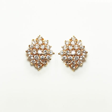 Radiant Cz Diamond Studs Cluster Earrings • 18K Gold Plated • Perfect Gift for Her • Statement Ideal Jewelry for Wedding or Special Occasion