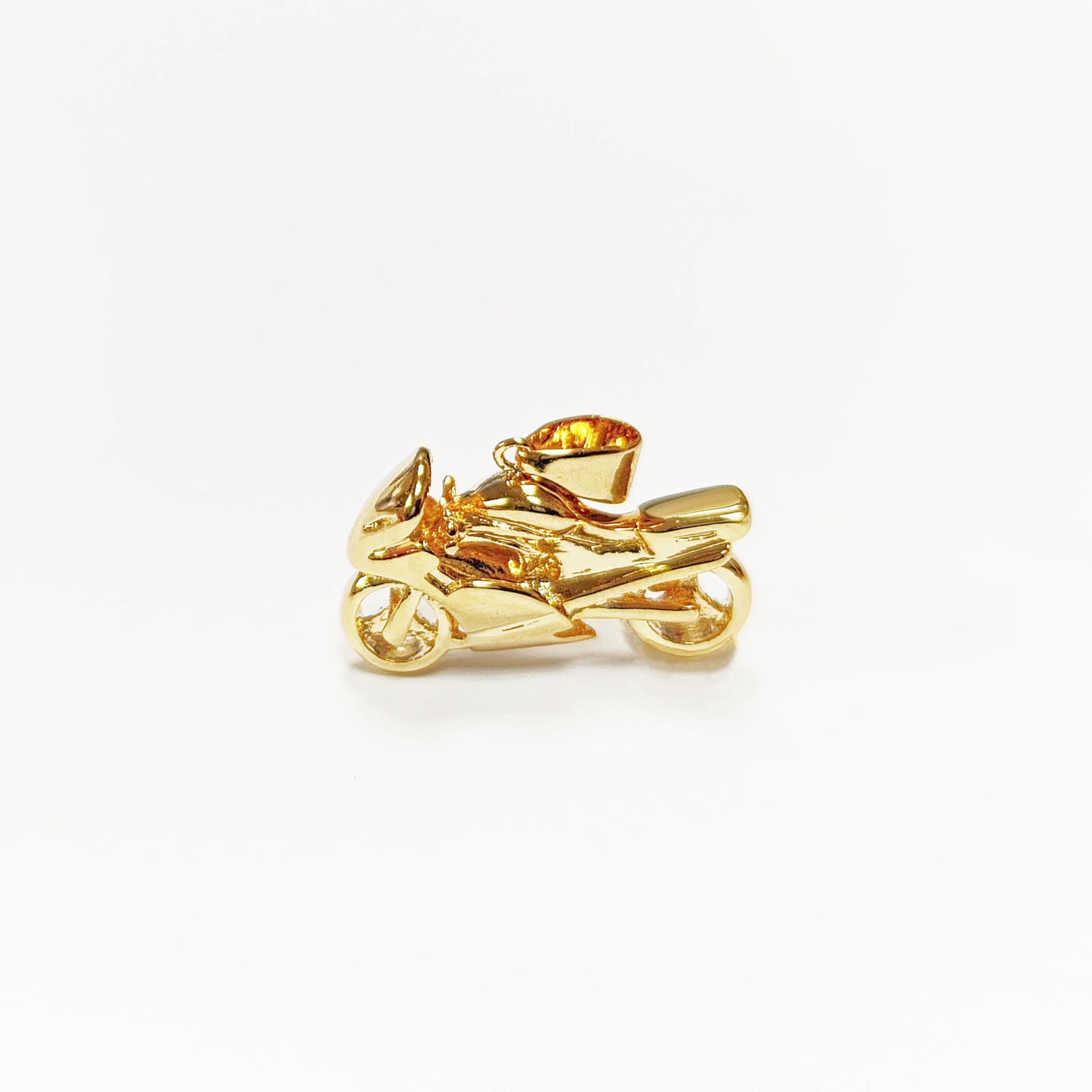 Motorcycle Pendant, 18K gold-plated Modern Motorbike Necklace Charm, Sport Super-bike Fanatics Motorcyclist Jewelry Racing Moto Biker Gifts