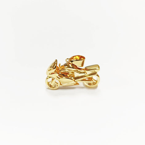 Motorcycle Pendant, 18K gold-plated Modern Motorbike Necklace Charm, Sport Super-bike Fanatics Motorcyclist Jewelry Racing Moto Biker Gifts