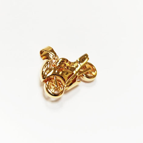 Motorcycle Pendant, 18K gold-plated Modern Motorbike Necklace Charm, Sport Super-bike Fanatics Motorcyclist Jewelry Racing Moto Biker Gifts