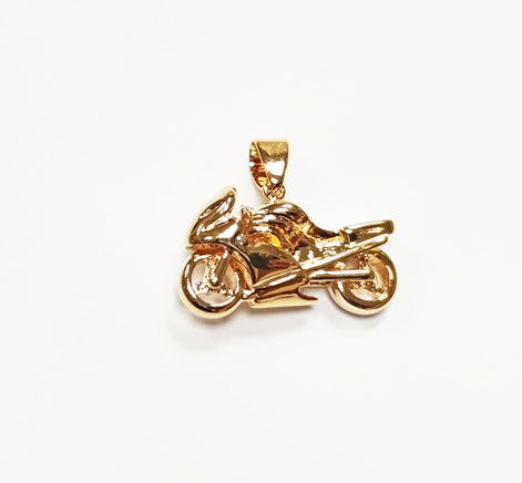 Motorcycle Pendant, 18K gold-plated Modern Motorbike Necklace Charm, Sport Super-bike Fanatics Motorcyclist Jewelry Racing Moto Biker Gifts