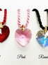 Swarovski Crystal Color Heart Necklace • 18K Gold Plated • Various Colors • Braided Colour Rope Necklace • Love Jewelry • Gift for Her